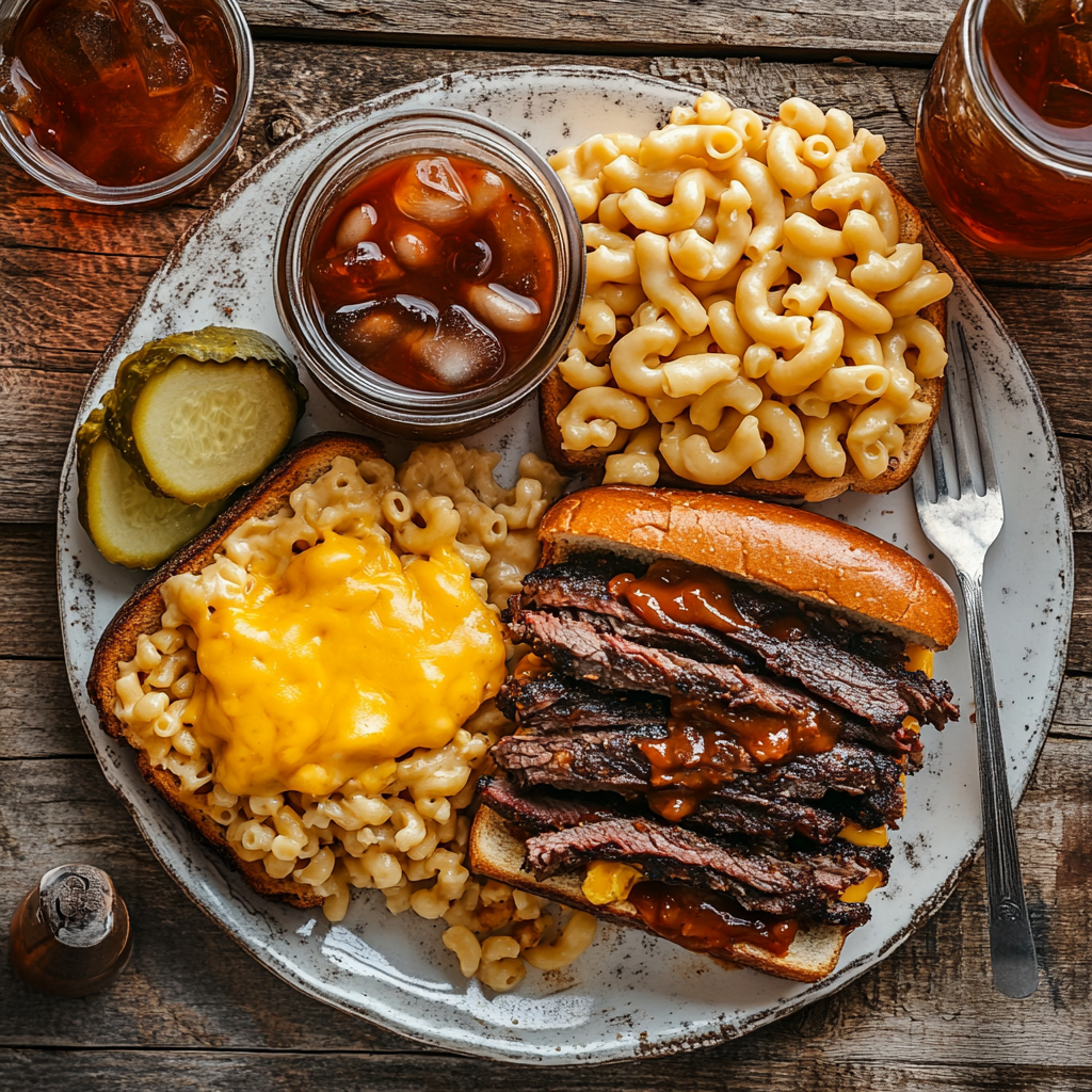 BBQ Beef Sandwich: The Ultimate Guide to Juicy, Smoky, and Irresistible Flavor 7 BBQ beef sandwich with side dishes