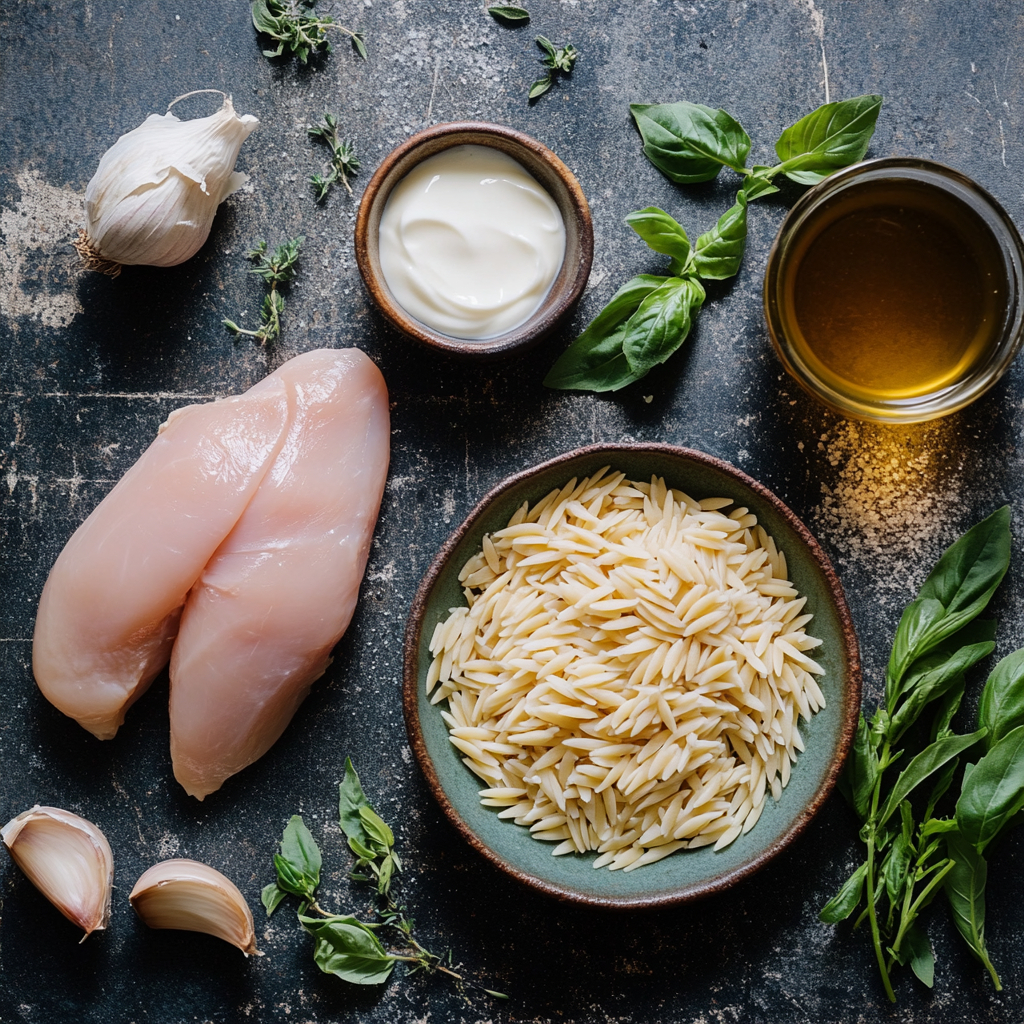 One Pan Chicken Orzo Recipe – The Ultimate Creamy, Comforting Weeknight Dinner 5 Ingredients for one pan chicken orzo recipe