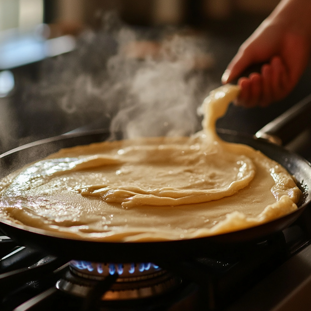 French Crepes: The Ultimate Guide to Making Light, Delicious Crêpes Like a Pro 6 Cooking French crepes in a nonstick pan