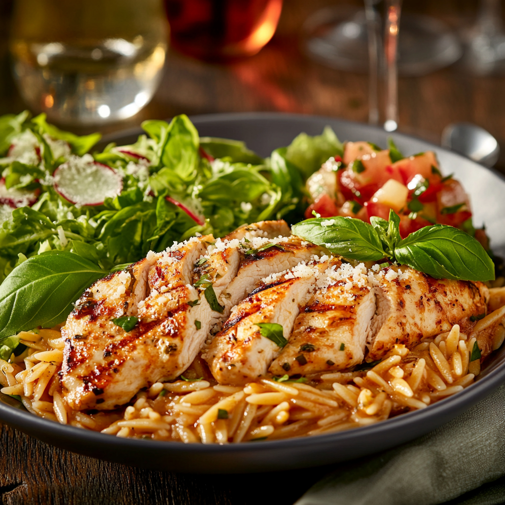 One-Pan Marry Me Chicken Orzo Recipe – Creamy, Easy, and Irresistibly Delicious 7 One-Pan Marry Me Chicken Orzo Recipe served creamy in skillet with golden chicken