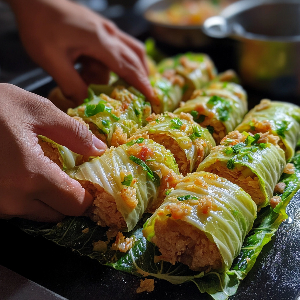 French Stuffed Cabbage Rolls (Choux Farcis): The Most Flavorful Traditional Comfort Dish 6 Rolling French Stuffed Cabbage Rolls