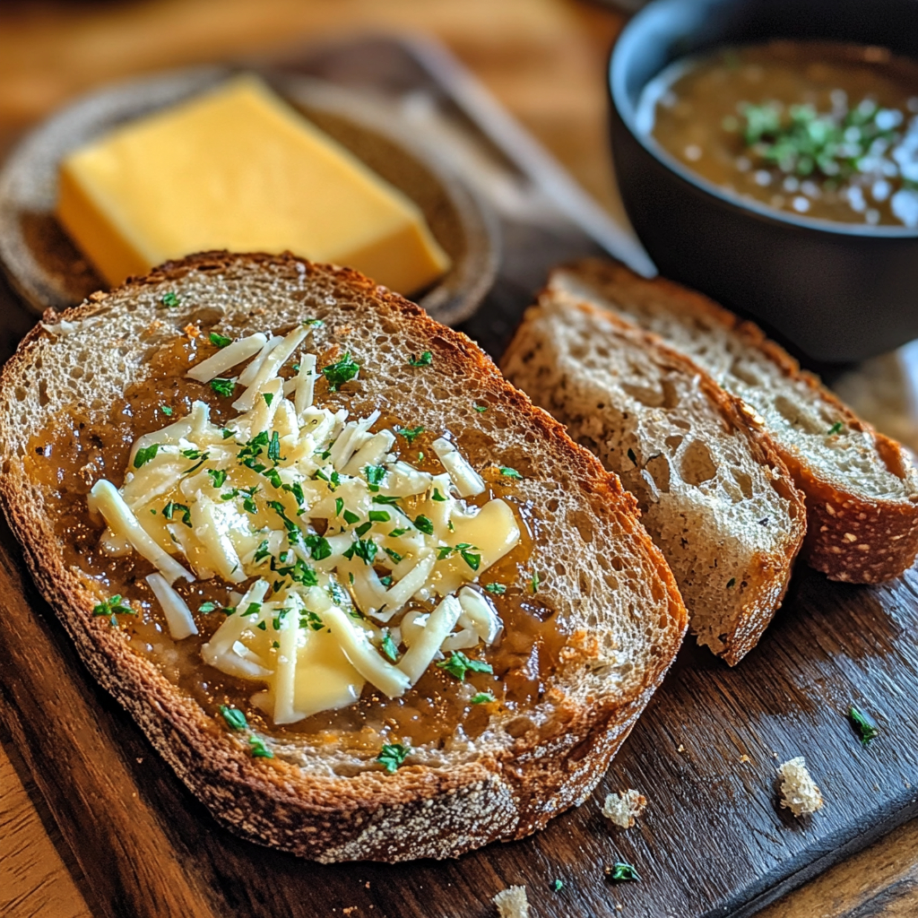 sliced recipe Guinness bread with soup