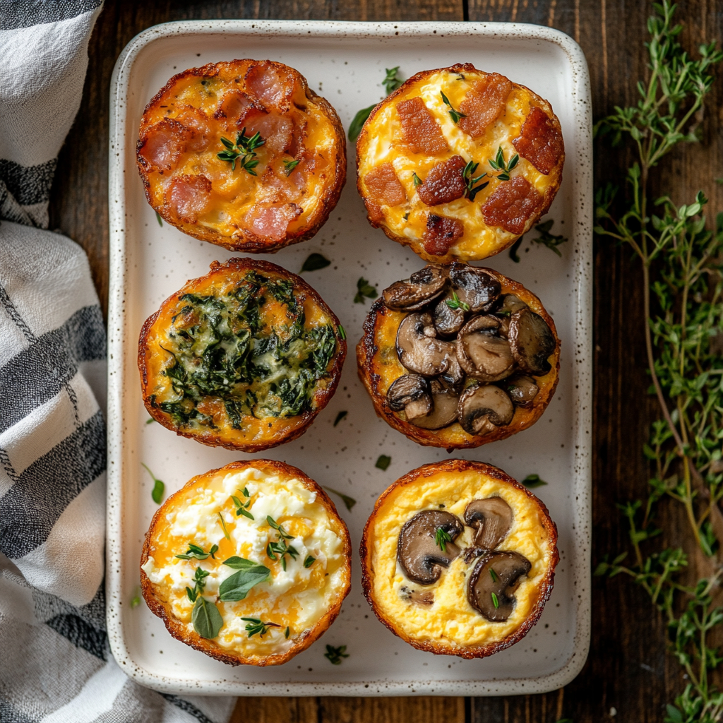 Easy Cottage Cheese Egg Bites – A Fluffy, Protein-Packed Breakfast You’ll Love 7 u6131936864 Three varieties of cottage cheese egg bites on a 725ce2f2 d76f 4d35 a459 bceb04754d9b 2