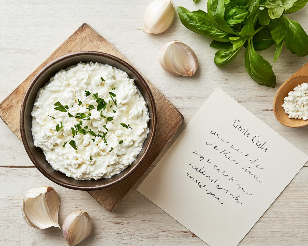 Cottage cheese dip recipe card layout