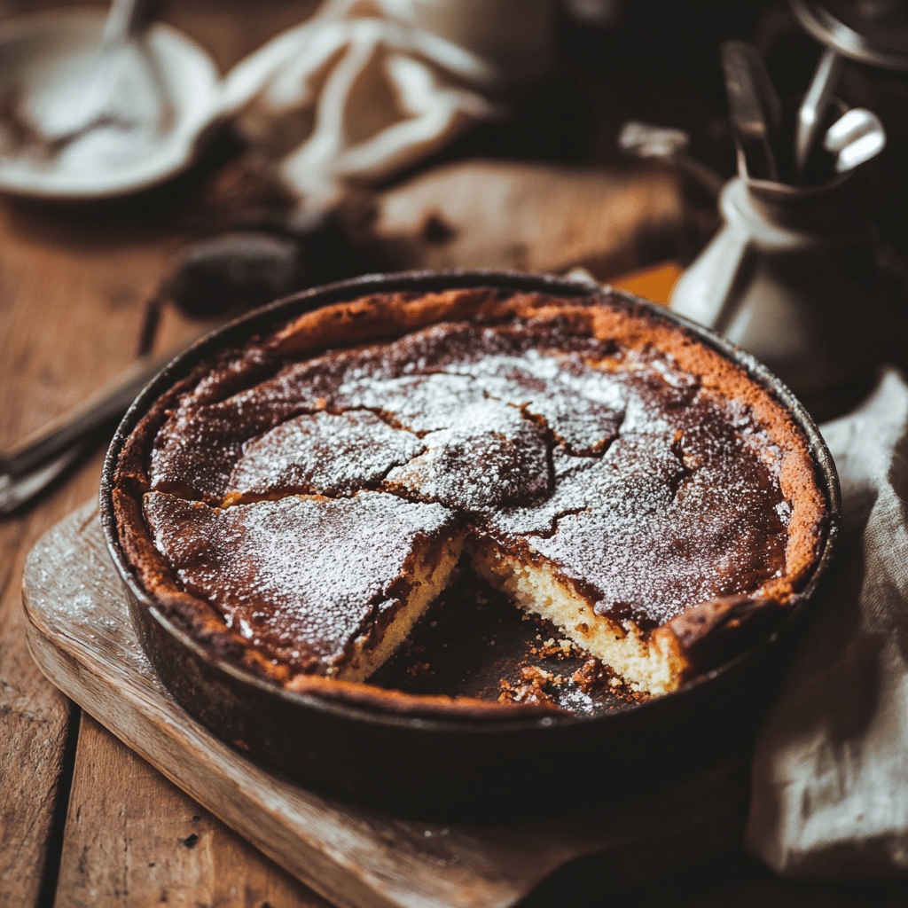 Nutella gooey butter cake fresh out of the oven