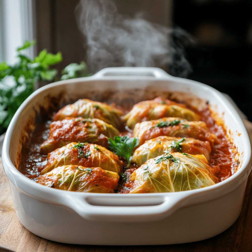 Rolling Cabbage Rolls Made Simple: A Heartfelt, Easy Guide for Home Cooks 9 Cabbage rolls served in casserole dish