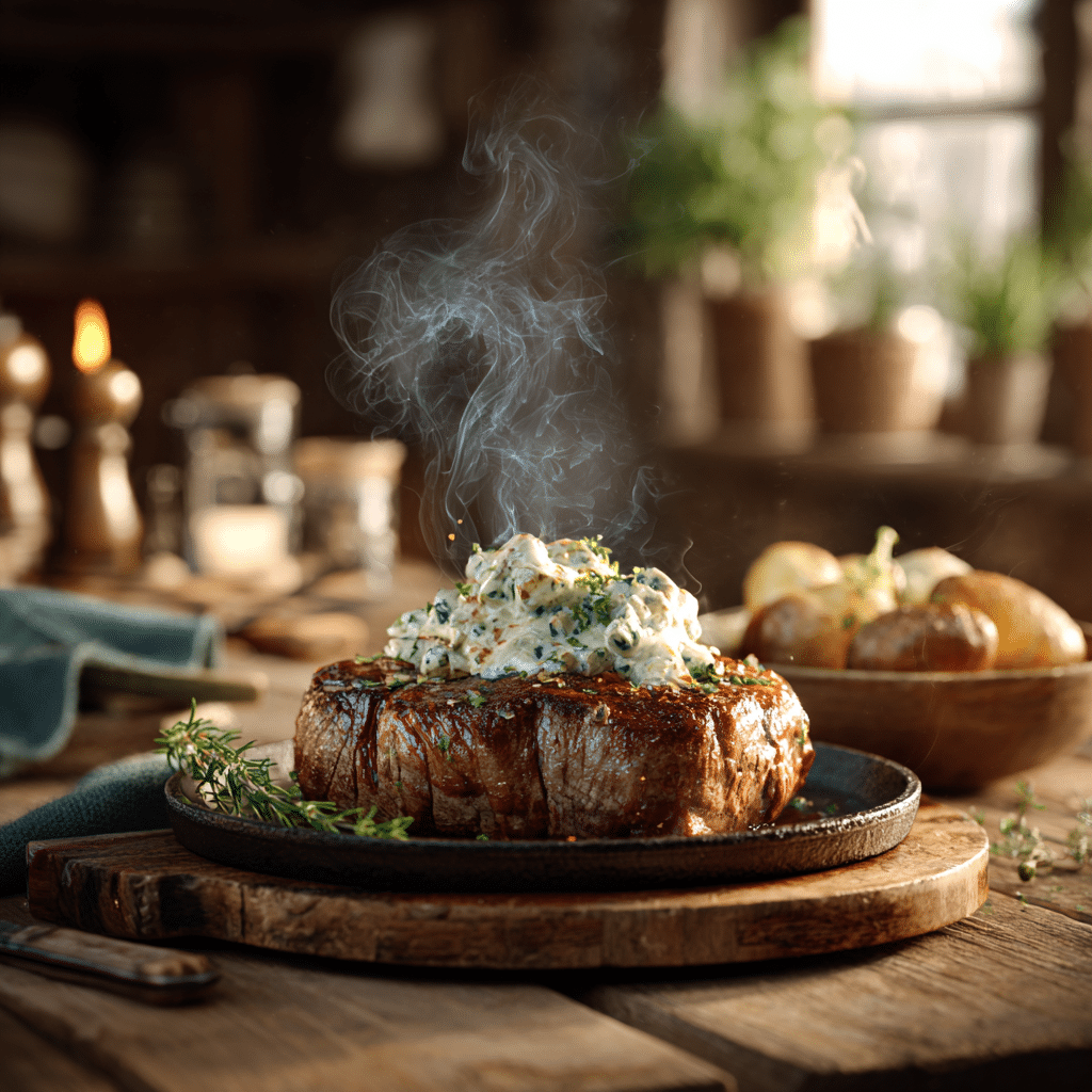 Bleu cheese steak sauce recipe over grilled steak