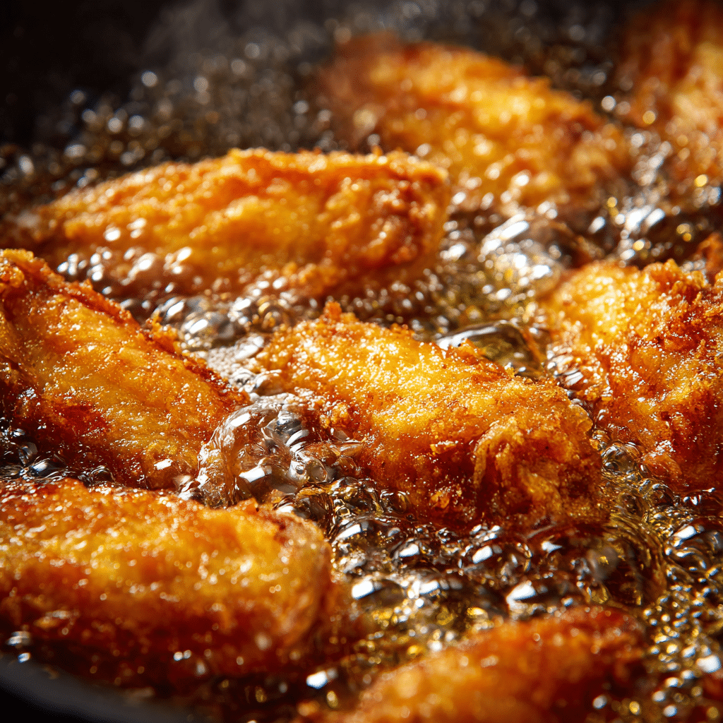 Frying tebasaki wings for Japanese chicken recipe