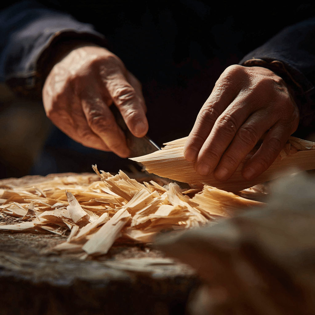 peeling boiled bamboo shoots