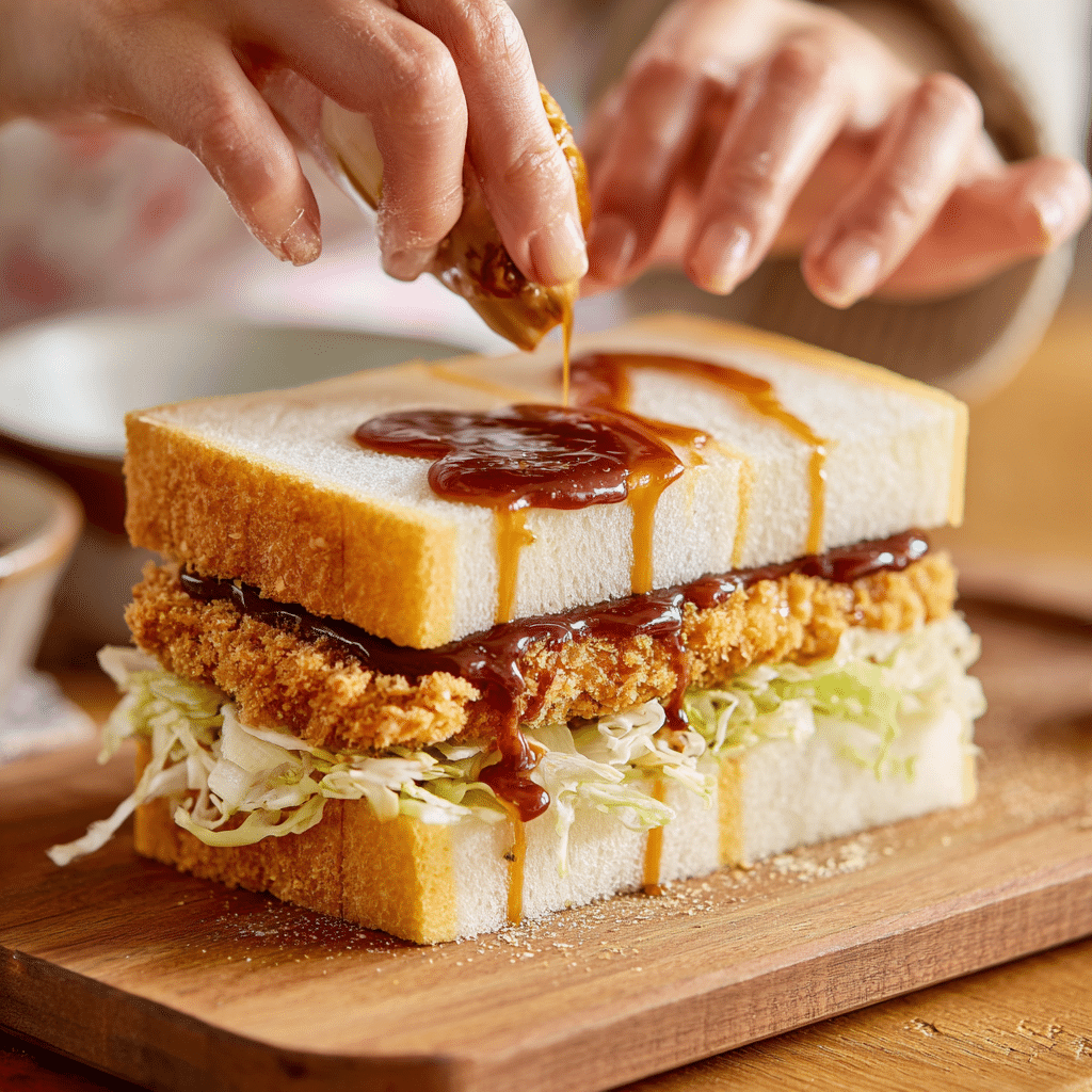 Wagyu Katsu Sandwich – The Ultimate Crispy & Juicy Japanese Treat 12 Assembling wagyu katsu sandwich