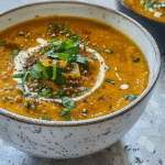Spiced Lentil & Butternut Squash Soup with Ras El Hanout